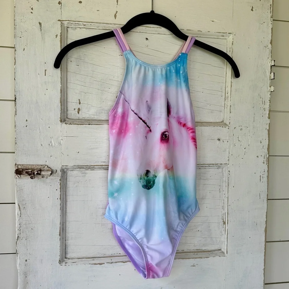 OP & CHILDRENS PLACE, SET OF 2, GIRLS SWIMSUITS. SIZE M(7/8)